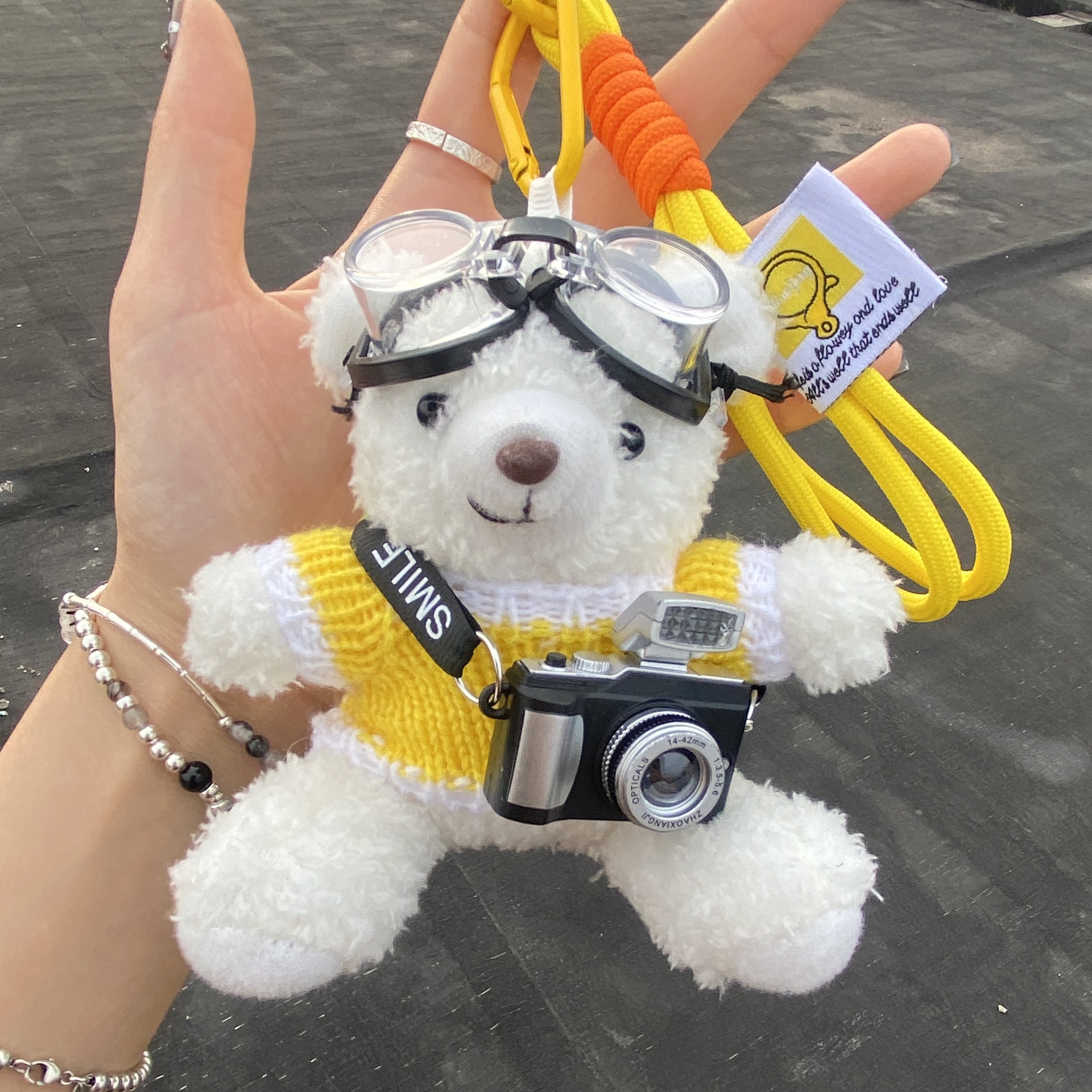 Cámara original oso colgante bolso colgante muñeca de peluche muñeca pareja llavero regalo creativo