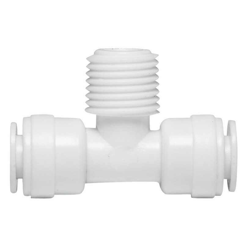Purificador de agua de tipo T máquina de agua pura máquina de ro Medio 2 puntos dientes exteriores 2 lados 2 puntos tubo rápido tee conjunta accesorios universales