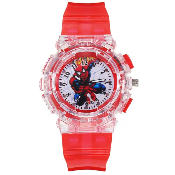 Children's Cartoon Luminous Sports Electronic Watch for Boys, Pointer Style, Fashionable Led Colorful Flashing Quartz Watch Wholesale
