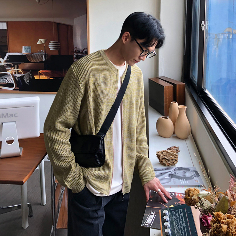 [Clearance] Knitted Sweater Cardigan Men's Autumn and Winter Thickened Sweater Loose Retro Fashionable Sweater Jacket