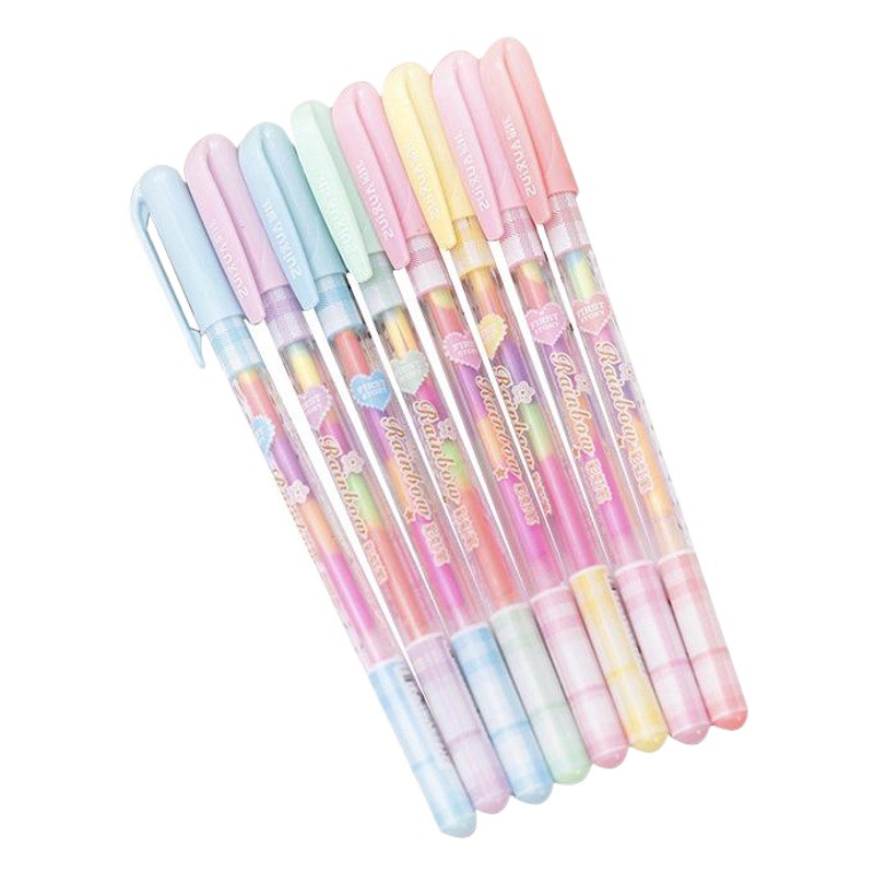 Color resaltador coreano color caramelo papelería 6 colores en un gouache gel pluma Rosa estudiante regalo al por mayor