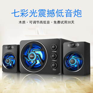 Cross-border computer wired Bluetooth audio desktop universal wooden personality USB small speaker desktop subwoofer wholesale