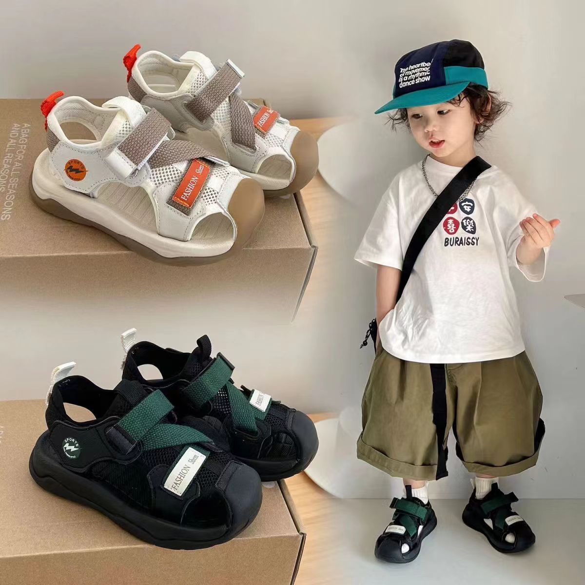 2025 New Summer Kidsren's Sports Sandals, Fashionable and Versatile Outdoor Toe-Toe Shoes, Casual Sandals for Boys and Girls