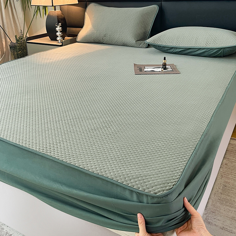 2025 nuevo estilo de clase A soya acolchado con sábana de algodón colchón individual funda protectora Simmons sábana de seda de hielo de verano 3