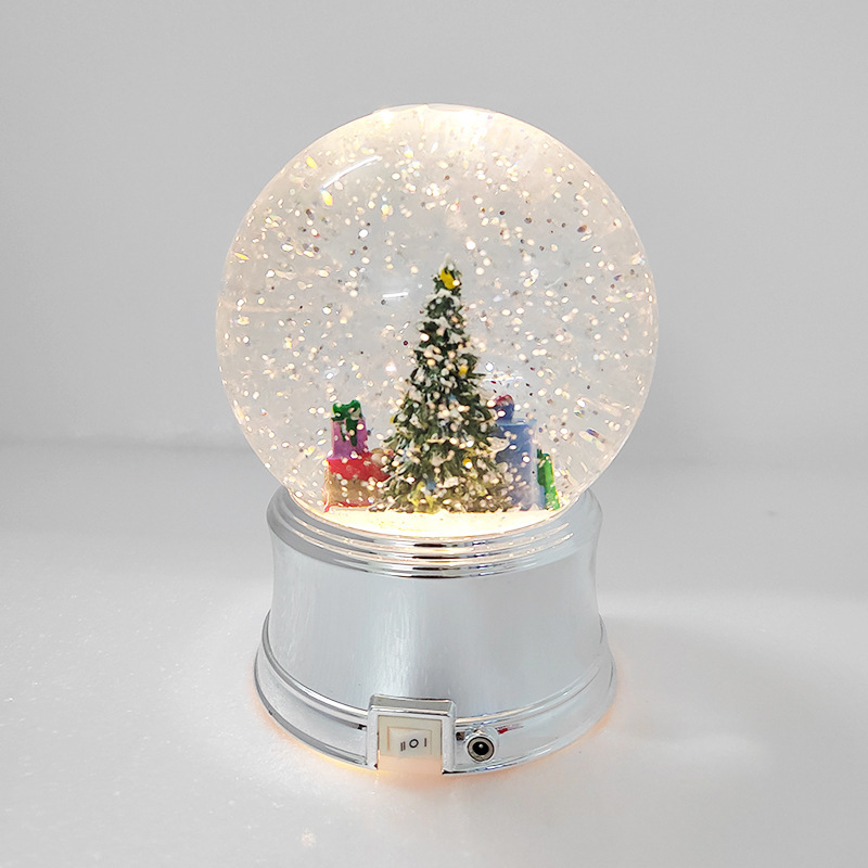 クリエイティブなクリスマスクリスタルボール樹脂工芸品、クリスマスオルゴール飾り、親友や彼女へのクリスタルボールギフト|undefined
