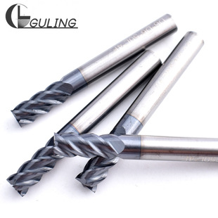 Taiwan Guring imported K60 tungsten steel alloy nano-coated four-edge milling cutter MM * 2.5 * D4 * 50 * 4F