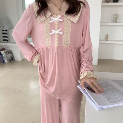 莫代爾月子服純棉夏季薄款孕婦睡衣産後哺乳衣喂奶方便壹件代發