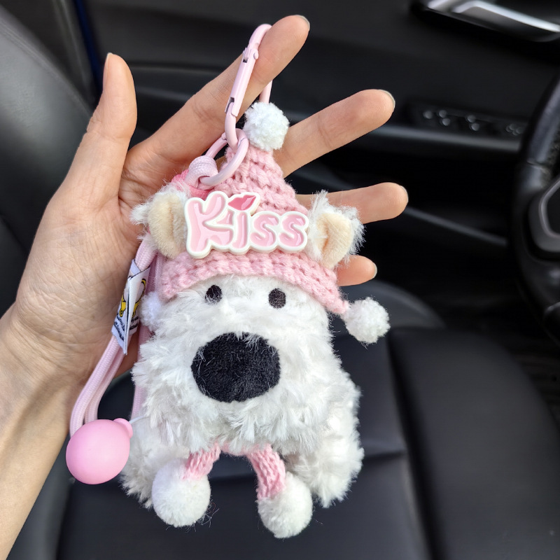 Dibujos animados West Highland peluche bolso colgante colgante celebridad de Internet muñeca llavero llavero muñeca al por mayor