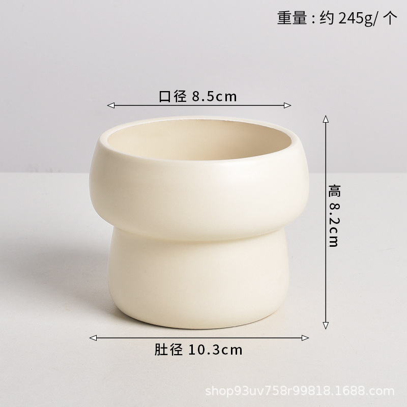 Pot de cerámica crema INS lujo ligero de alto nivel sensación de plantación de orquídeas mariposa simple orquídeas plantación de pot de porcelana blanca Dehua