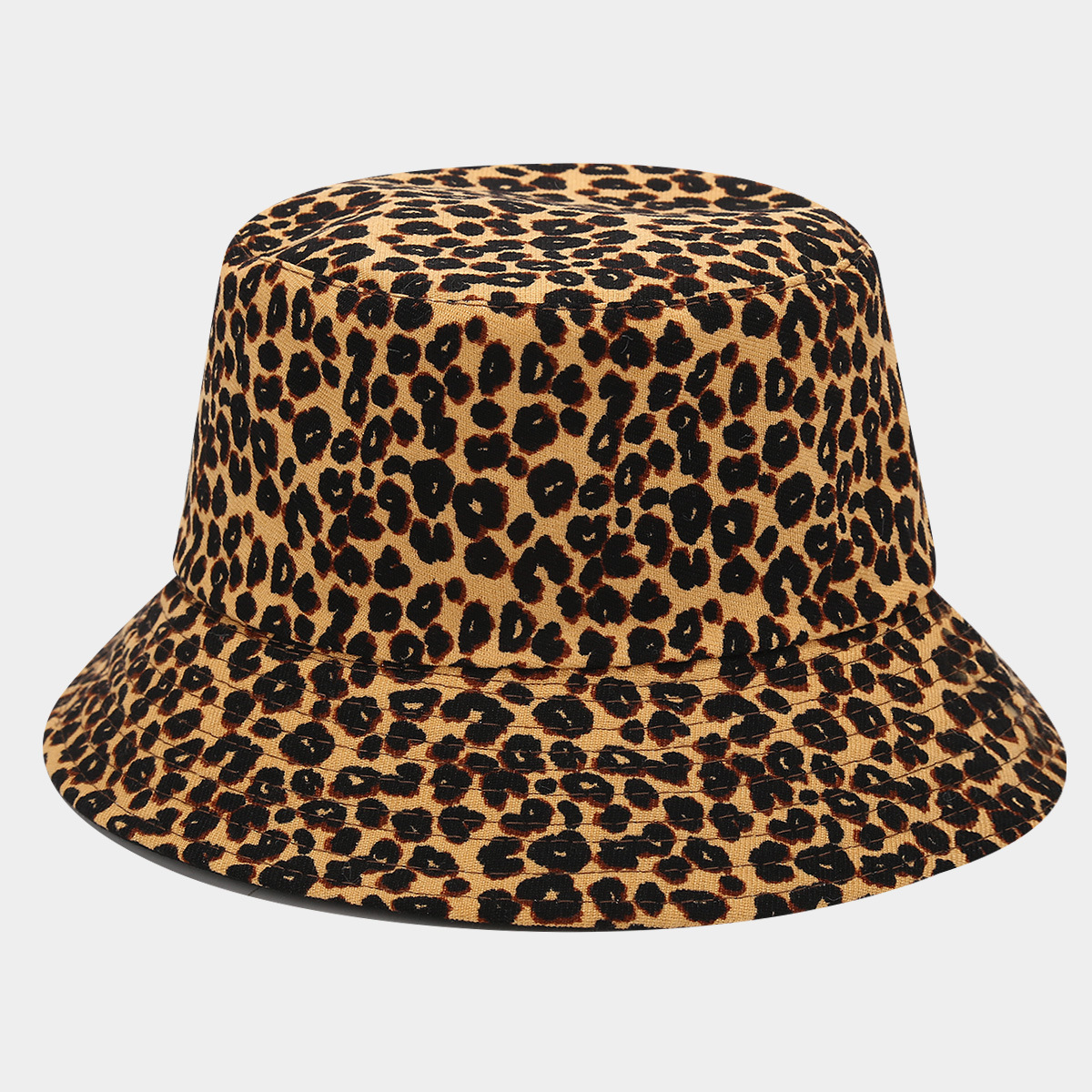 Comercio exterior nuevo retro leopardo meleece sombrero para mostrar la cara de una pequeña dama otoño y invierno al aire libre sombrero de pescador de sombra solar