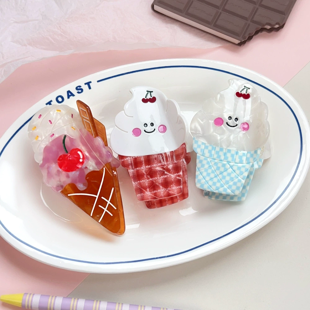 Свежий краб заколка для ice cream, заколка для волос акула, милая аксессуар для волос