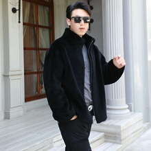 羊毛新款男士羊剪绒休闲皮毛一体羊羔绒厚大衣羊羔毛皮草外套