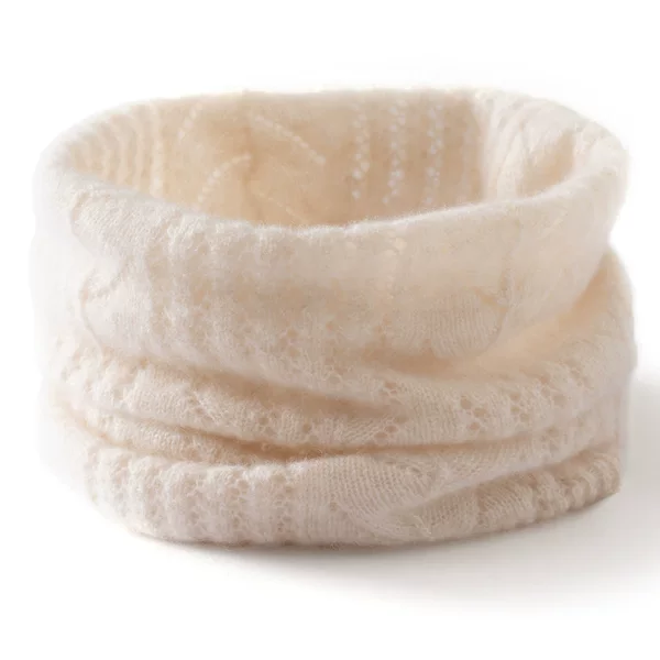 Cashmere Neck Warmer for Women, Hollow-Out Thin Knit Pullover Neck Scarf, Warm and Cold-Proof, Neck Protection, Korean Style Versatile Fake Collar