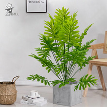 高仿真人造绿植春雨叶假树盆栽家居客厅落地摆放植物园林景观造景