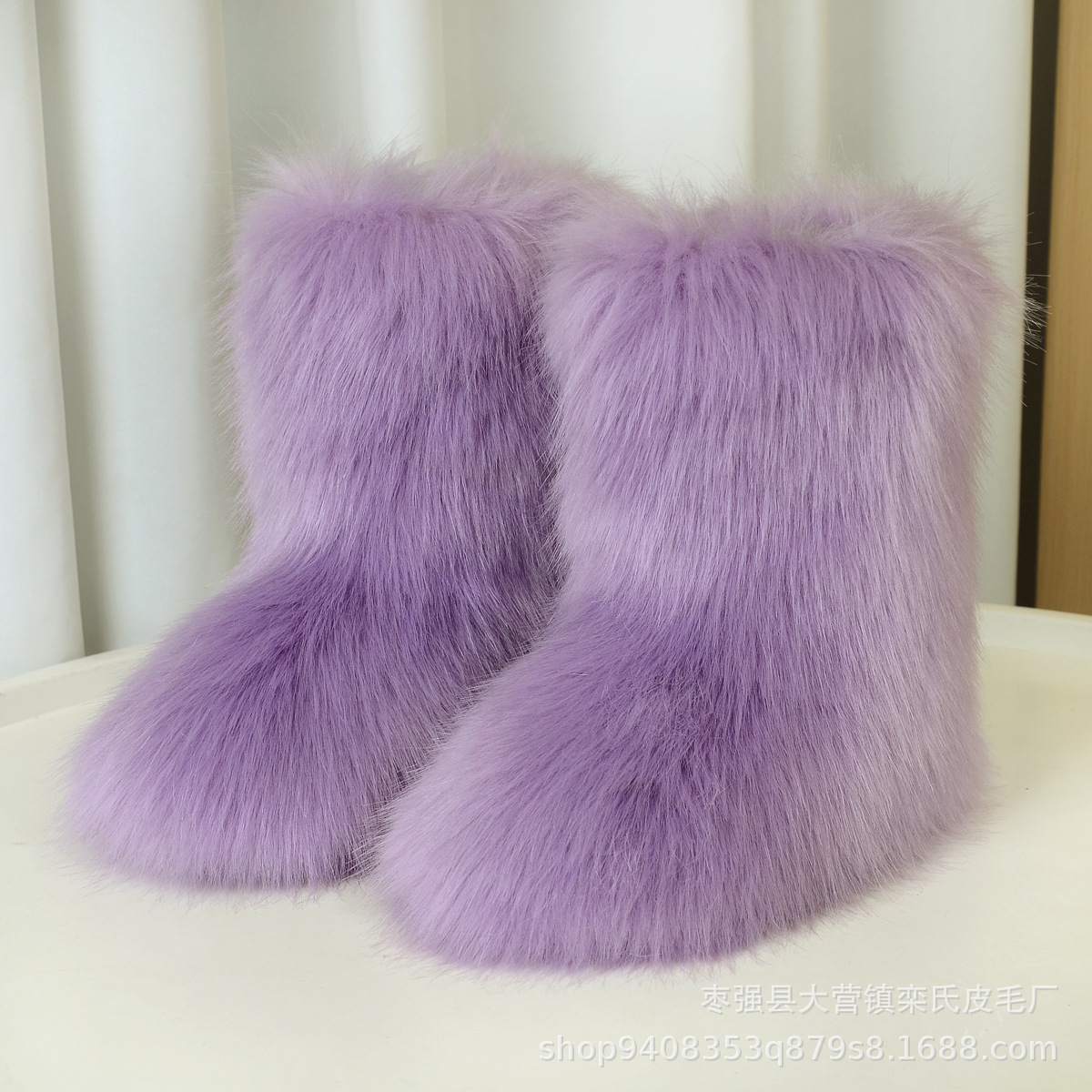Botas de Nieve de Piel Sintética y Felpa Térmicas para Invierno