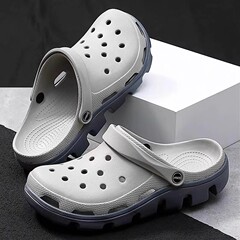 Croos 夏ディーター下駄メンズアウタースリッパカップルノンスリップ通気性厚底ビーチシューズサンダル