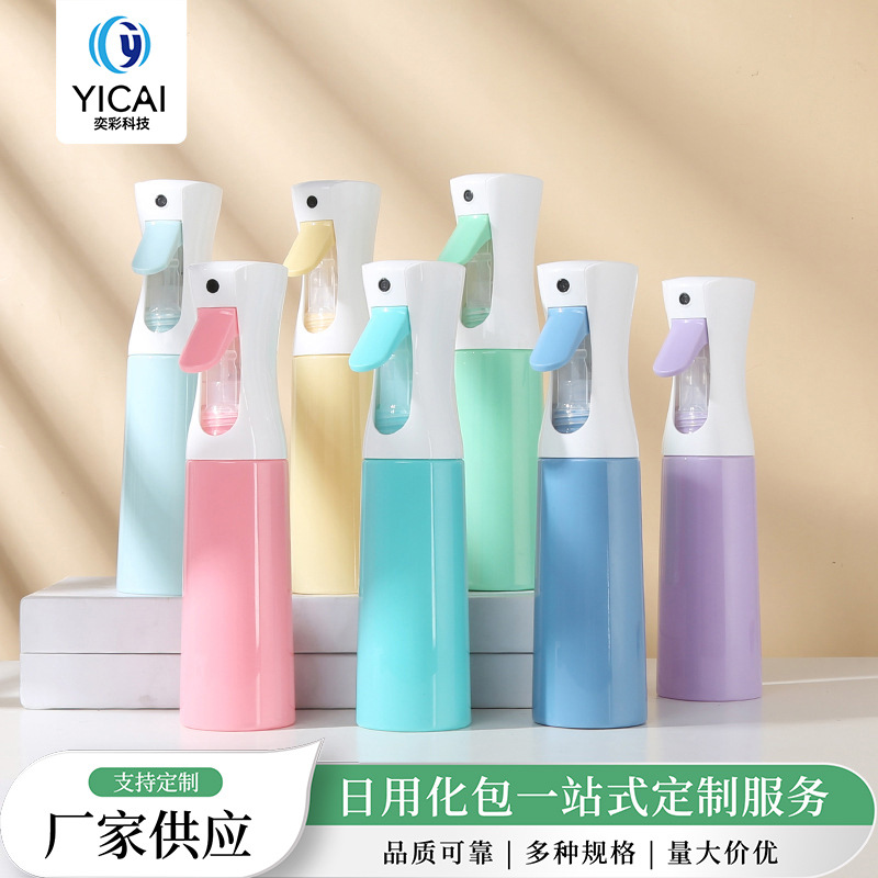 供应pp持续喷雾瓶300ml雾状多色喷雾瓶园艺浇花马卡龙高压喷瓶