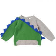 欧美风童装秋冬男童恐龙毛衣宝宝儿童纯棉针织衫潮外套尾货