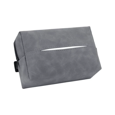Car Tissue Box, Suede Car tissue box/set - sheep-suede-tissue-box-light-gray