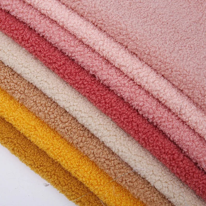 全涤泰迪绒面料 秋冬保暖童装外套面料 复合玩具布料厂家现货