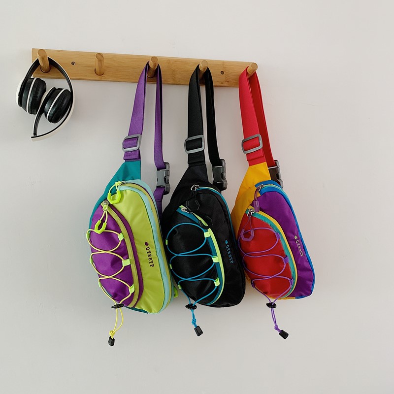 Contrast Color Stitching Crossbody Bag for Women, Versatile Fashionable Commuter Nylon Chest Bag, Lightweight Water-Repellent Outdoor Sports Waist Bag
