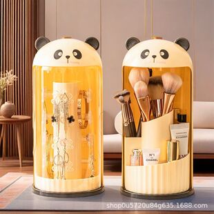 [patent] desktop cosmetics storage box cute large capacity cosmetic brush rotating dressing box cartoon pen holder