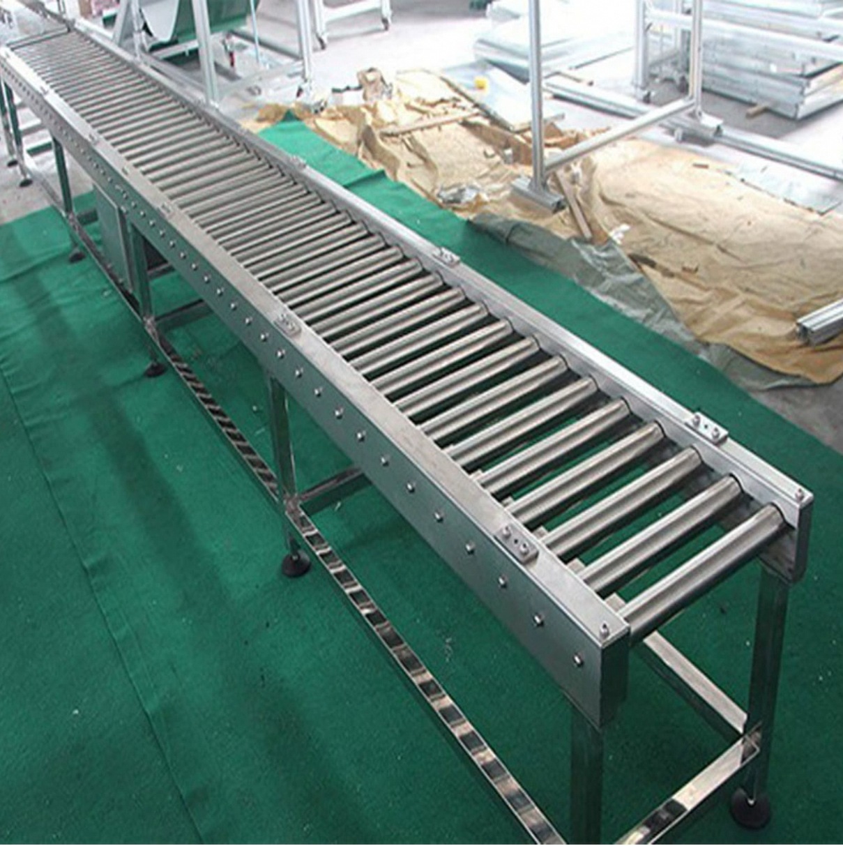 小型自动化装卸货伸缩输送滚筒线 上下货辊道输送线动力滚筒线