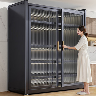 Fls Household Double-Door Storage Cabinet Kitchen Cabinet Dust-Proof Storage Cabinet with Door and Heightened Floor-Standing Storage Rack