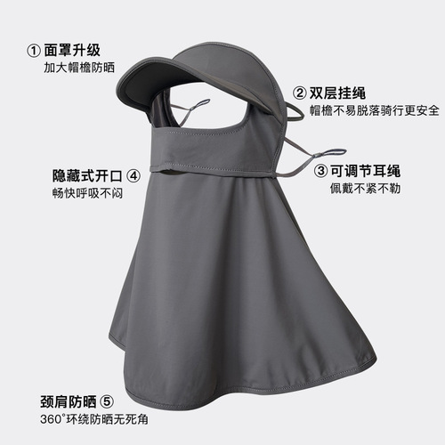 Sun protection mask for women summer full face anti-UV ice silk neck scarf veil for men riding sunshade face kini