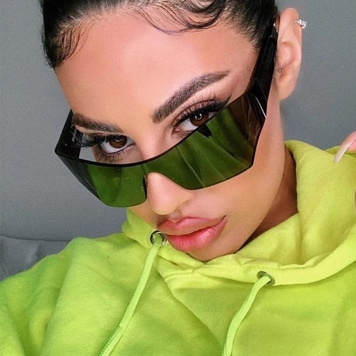 Y2K Oversized Curved Cycling Glasses UV400 Anti-UV Outdoor Sports Sunglasses Stylish Disco Sunglasses