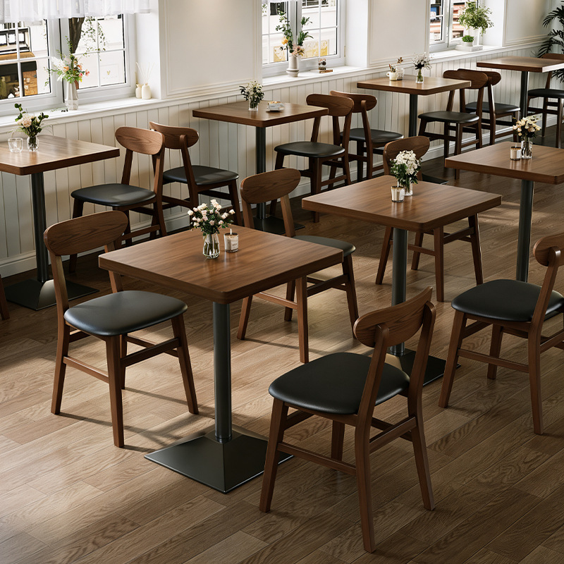 Trendy Restaurant Table and Chair Sets for Coffee Shops, Taverns, Dessert Shops, Western Restaurants, Dessert and Milk Tea Shops, Solid Wood Dining Tables and Chairs Trendy Restaurant Table and Chair Sets for Coffee Shops, Taverns, Dessert Shops, Western Restaurants, Dessert and Milk Tea Shops, Solid Wood Dining Tables and Chairs