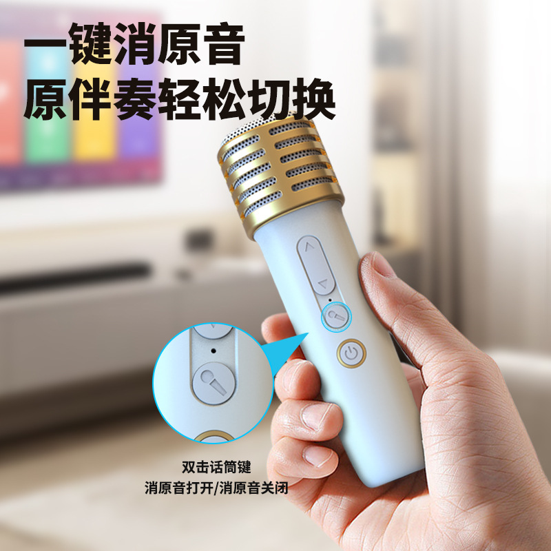 ブルートゥーススピーカー携帯アウトドアカラフルなクールな音響無線マイクk歌マイク一体機セット|undefined