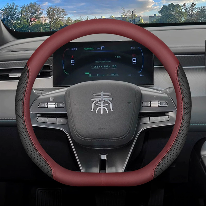 Обивка руля для BYD Qin Ldmi, обивка руля Qin plus Qin plusdmi/plusev, интерьер автомобиля, накладка на рулевое колесо