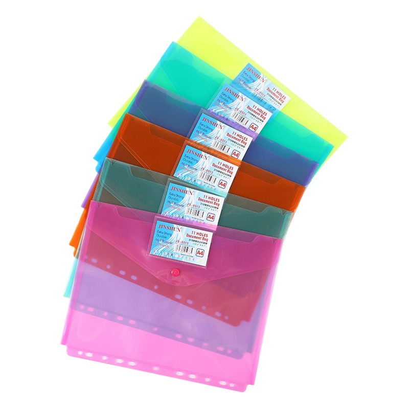 Venta al por mayor plana brillante horizontal A4 archivo bolsa de almacenamiento Carpeta de color brillante prueba de bolsa de papel transfronteriza Amazon AliExpress