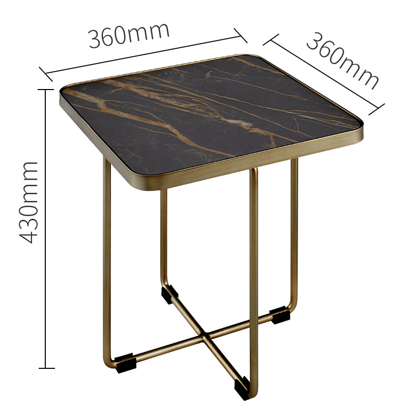 미디엄 사이드 테이블/로렌 블랙 골드/길이 36*가로 36*높이 43cm