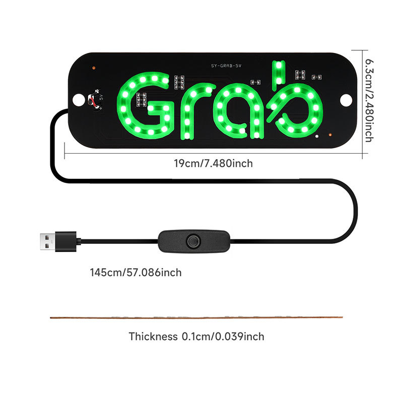 In-Stock Foreign Trade Cross-Border Taxi Dome Light Grab Taxi Light Taxi Car USB Sign Light Indicator Light Didi Light