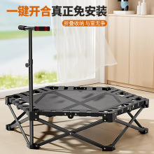 可折叠儿童蹦床六边形室内跳床家用蹦床可调节带扶开合弹跳床