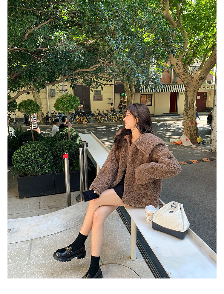 葡萄妈Studiolee英伦风小皮鞋女小金扣圆头一