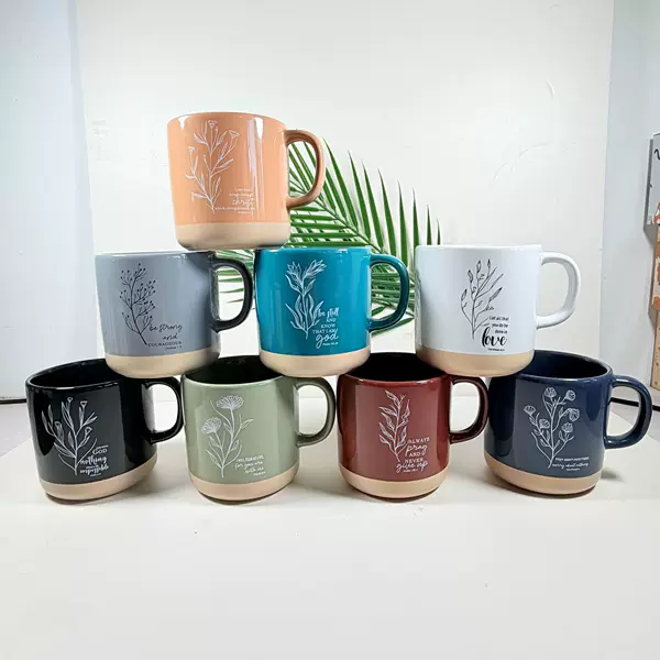 Two-Color Spray-Painted Makeup Base Splash-Ink Ceramic Cup Amazon Best-Selling Mug Creative Gift Drinking Cup