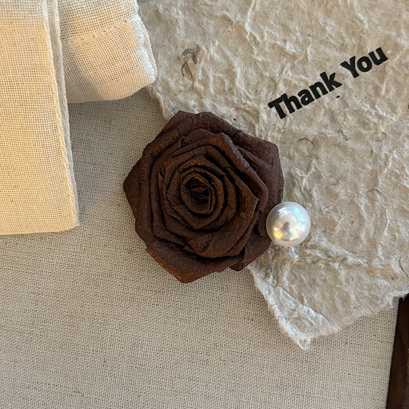 Maple Leaf Brown Flower hairpin high-grade niche temperament bangs clip hair clip shark clip hair clip hair accessories for women_voghion.com