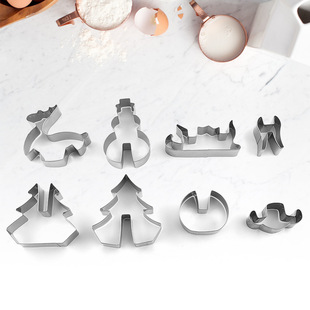 Stainless Steel Christmas Tree Cookie Mold 8 Piece Set 3D Cookie Mold Halloween Cookie Mold Set