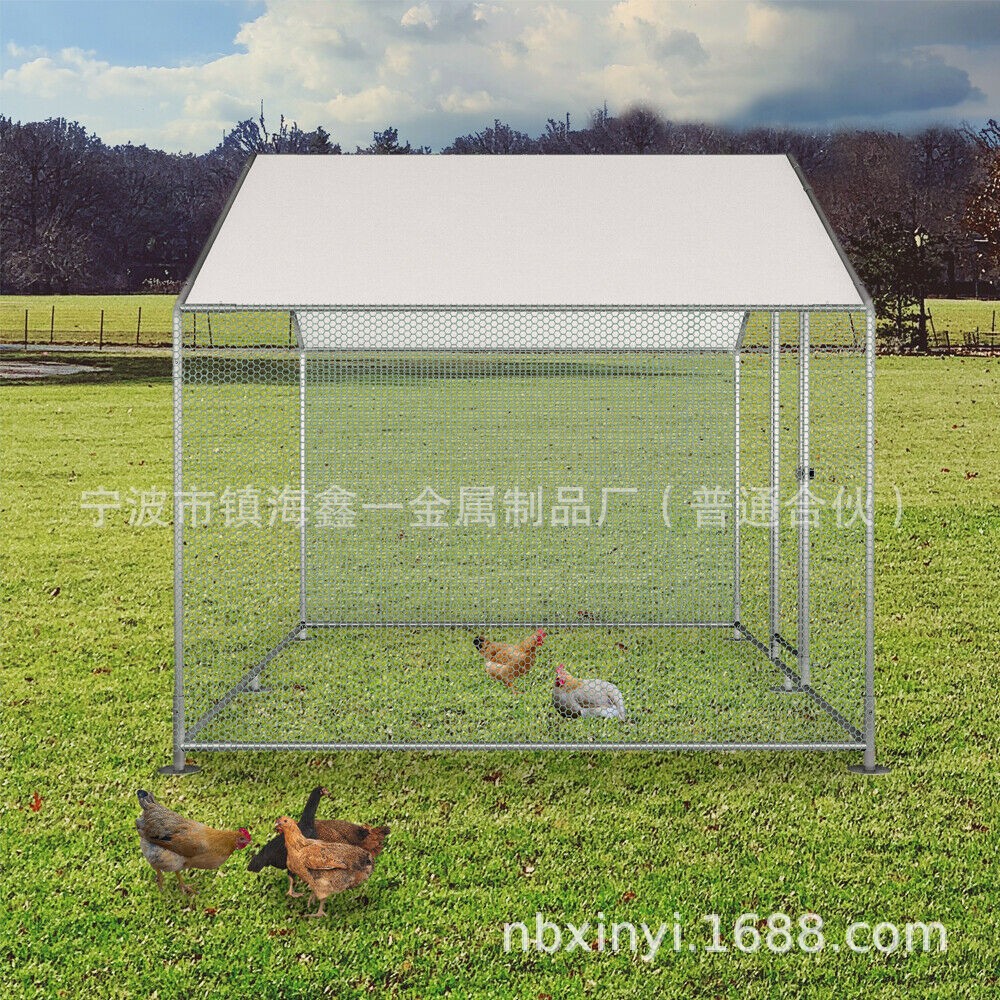 鸡跑笼棚鸡笼户外养殖大型鸡舍鸡屋鸡窝笼尖顶鸡棚防晒带顶鸡笼-阿里巴巴