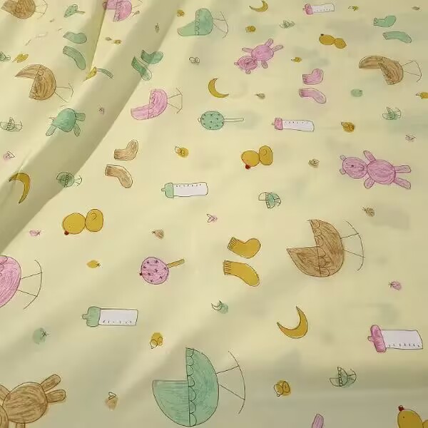 卡通小兔子布料 幼儿园儿童床品斜纹布 宝宝被套床单纯棉布无荧光