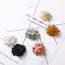 diy布艺手工花配件 多层尖角花朵 儿童发饰发夹发绳辅料 麻料半球