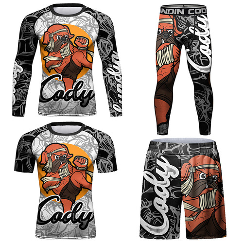 Men's Tights Sportswear New Printed Breathable Row Elastic Tight Pattern Exquisite Outdoor Versatile Clothing