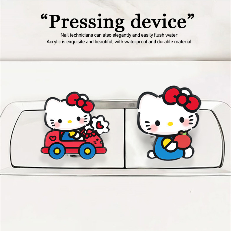 Cute Kt Cat Toilet Flusher Button, Convenient for Long Nails, Nail Auxiliary Tool, Waterproof Universal Water Tank Button Cute Kt Cat Toilet Flusher Button, Convenient for Long Nails, Nail Auxiliary Tool, Waterproof Universal Water Tank Button