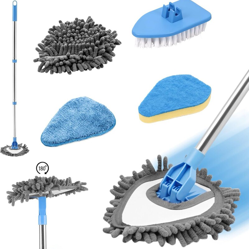 Cross-Border New Product Scrub Brush Is Extendable and Can Be Rotated 180 Degrees ° Adjustable Multifunctional Mop Cleaning Tool