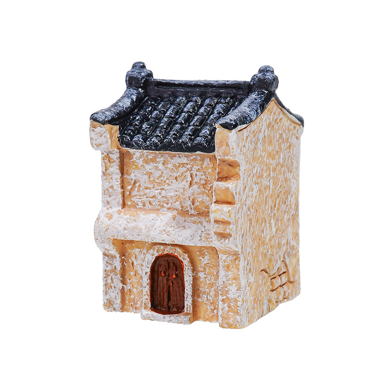 Paisaje de pecera estilo chino retro Jiangnan edificio antiguo casa pequeña decoración en stock