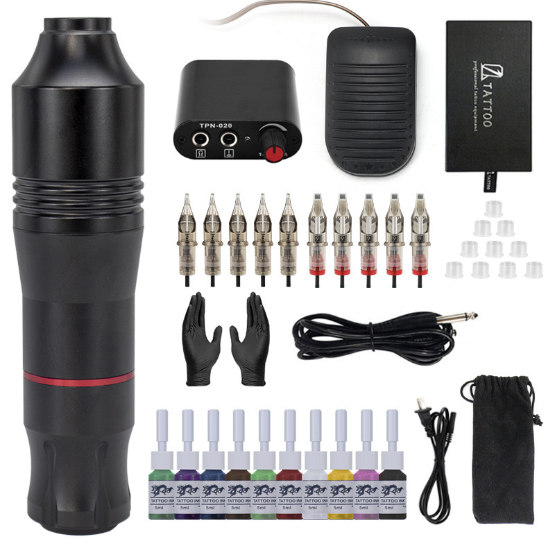 Lishen No. 1 Motor Pen Set Tattoo Pen Set Tattoo Machine Full Set Practice Tattoo Equipment Cross-Border Wholesale Lishen No. 1 Motor Pen Set Tattoo Pen Set Tattoo Machine Full Set Practice Tattoo Equipment Cross-Border Wholesale