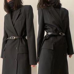 Women's Belt New Leisure Retro Moon Shape Belt Women's High-end Belt Decor Suit Jeans Belt Trendy